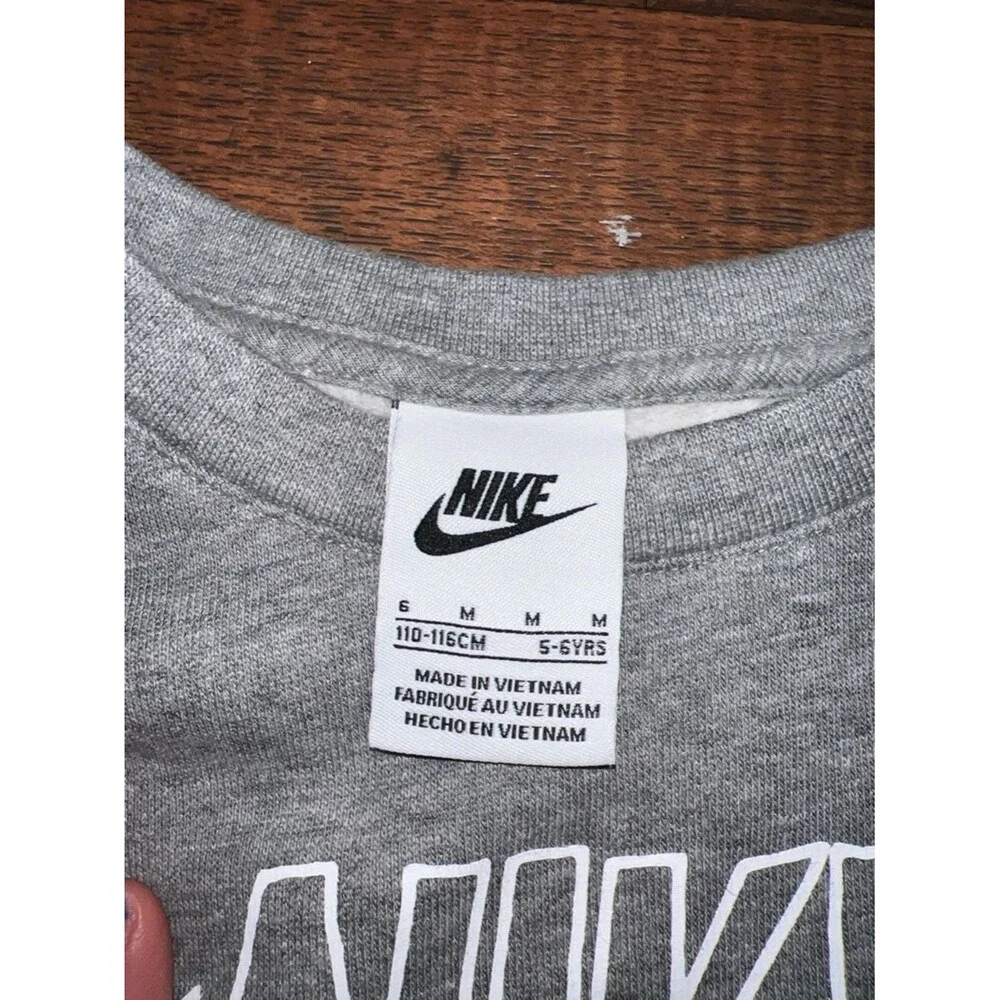 Nike Gray Sweatshirt with Blue and Black Logos